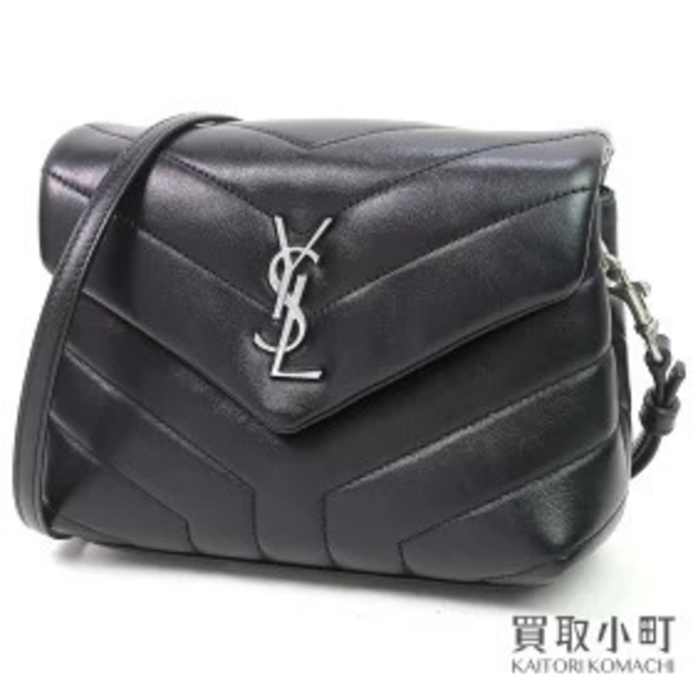 Saint Laurent Loulou Toy Bag Strap Quilted Leather Pouch Crossbody Bag Black